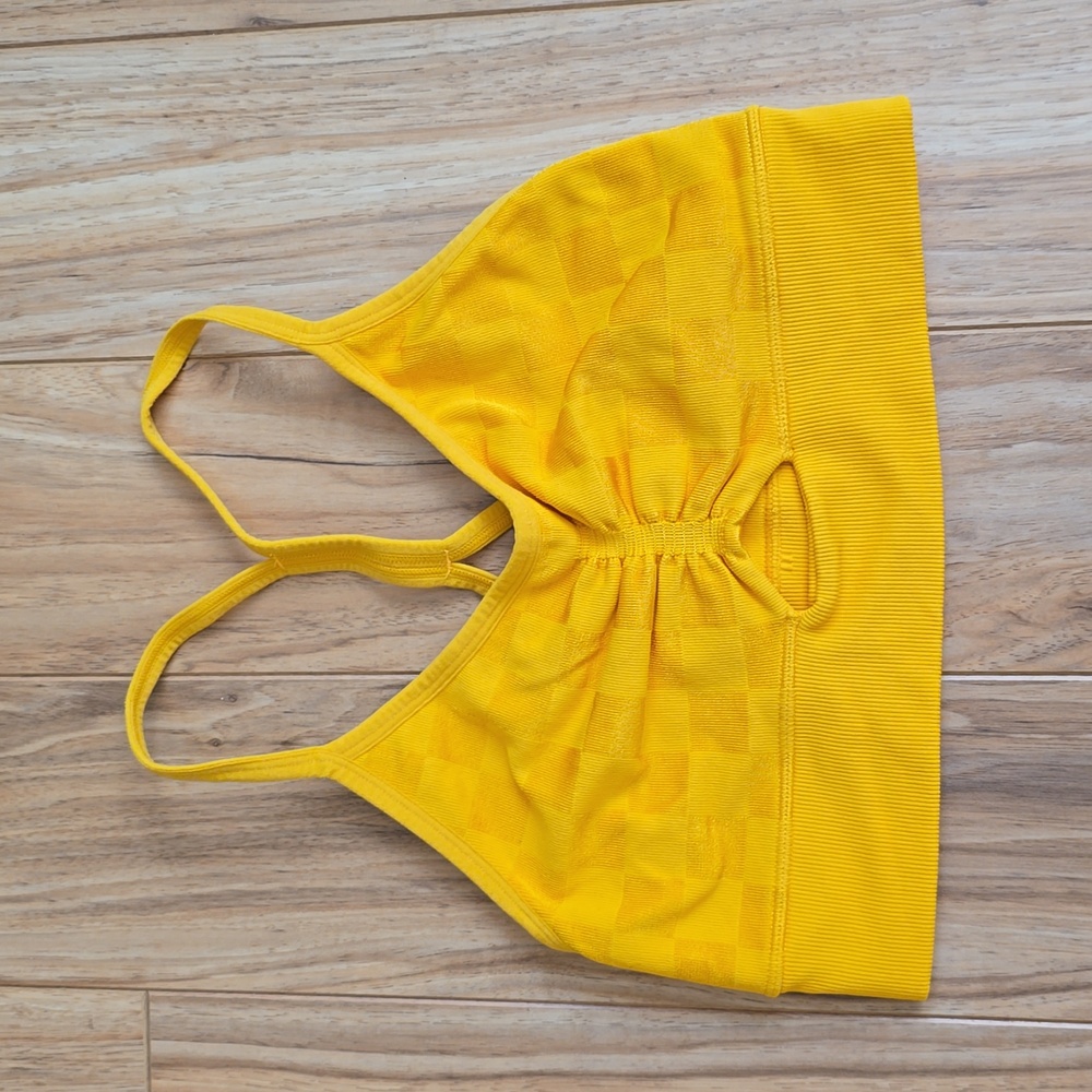 Yellow Checkered Workout Bra